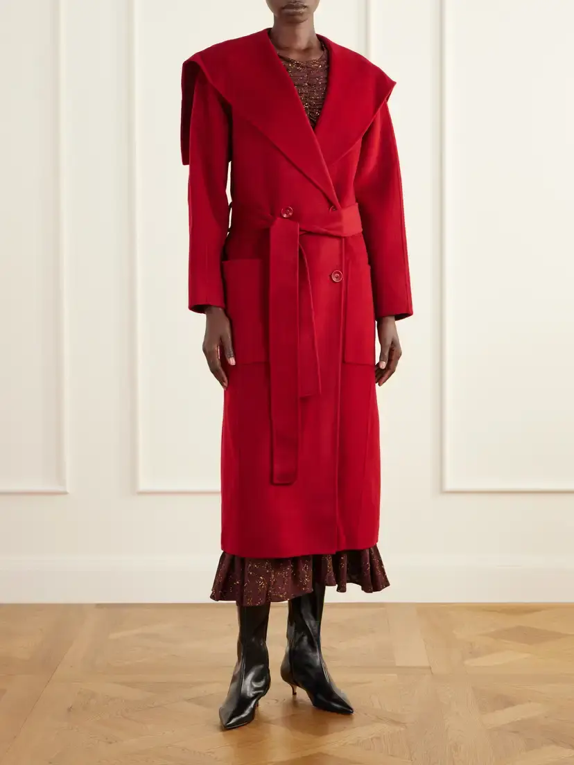 Ulla Johnson Rory Double-breasted Belted Brushed Wool And Cashmere-blend Coat - Red | Thumbnail 3