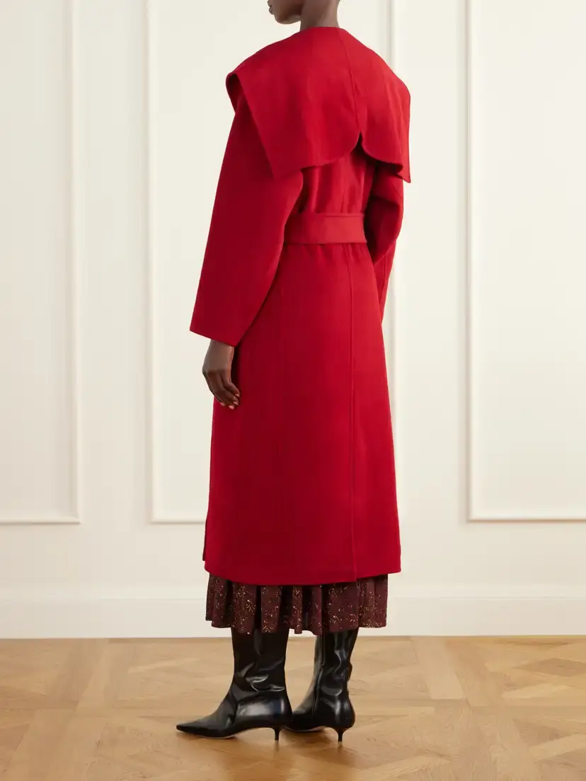 Ulla Johnson Rory Double-breasted Belted Brushed Wool And Cashmere-blend Coat - Red | Thumbnail 4