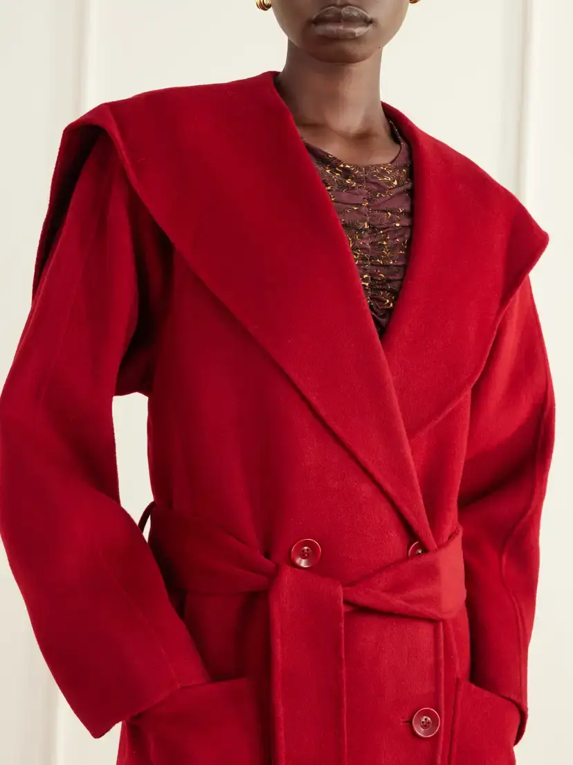 Ulla Johnson Rory Double-breasted Belted Brushed Wool And Cashmere-blend Coat - Red | Thumbnail 5