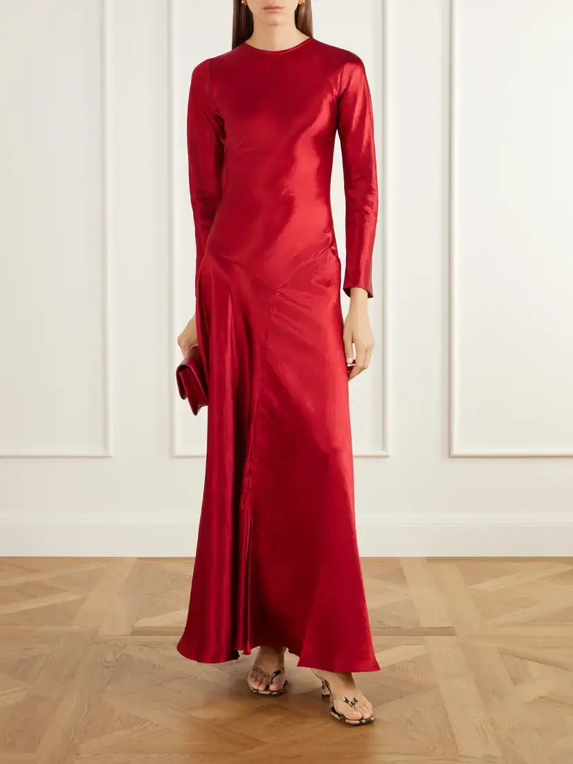 Abadia Yara Draped Satin Gown | Thumbnail 2
