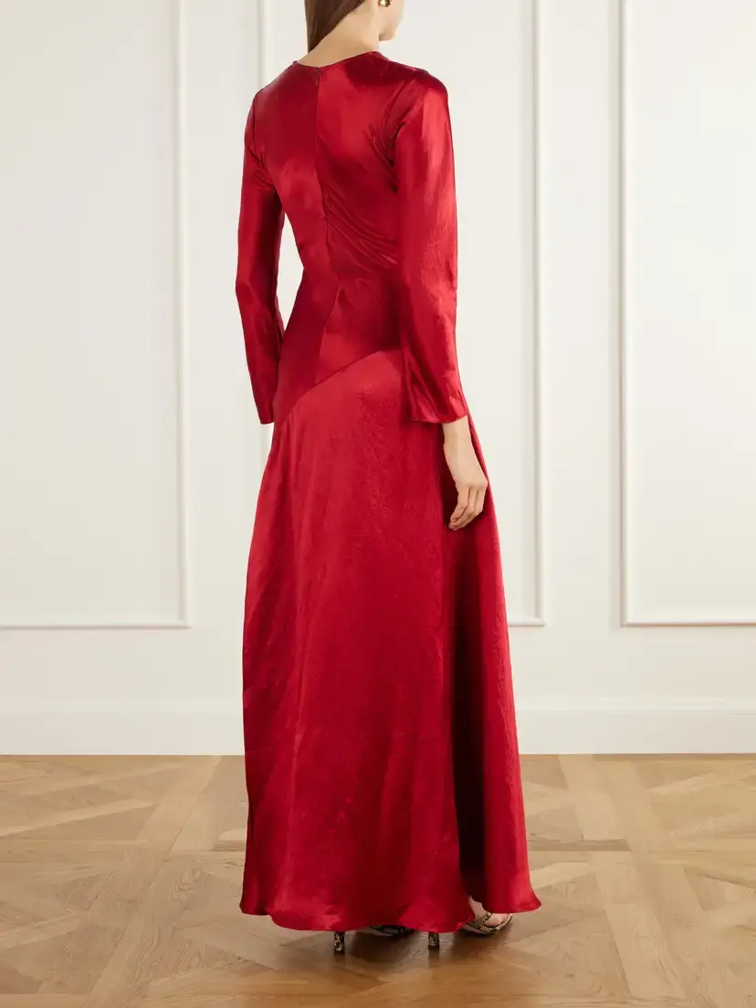 Abadia Yara Draped Satin Gown | Thumbnail 3