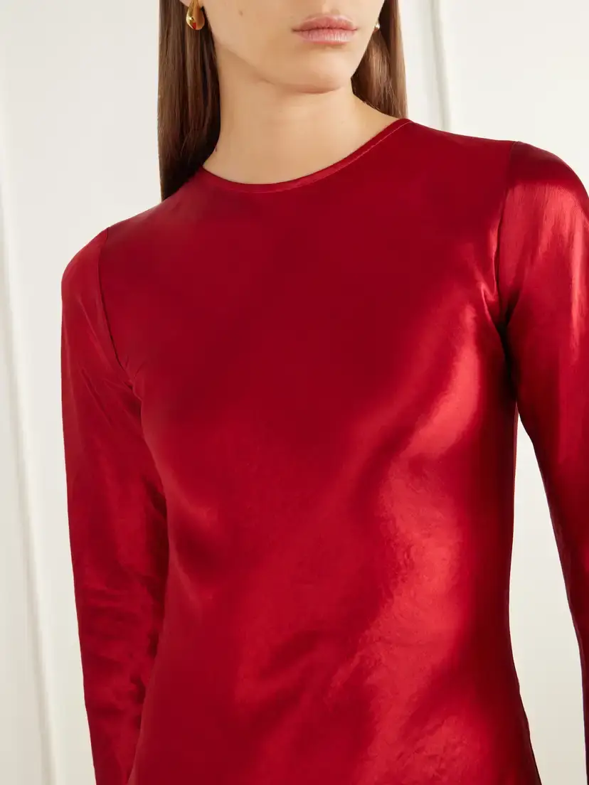 Abadia Yara Draped Satin Gown | Thumbnail 4