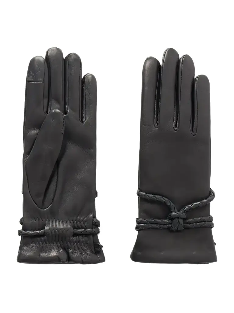 Prune Braid-detailed Leather Gloves Prune Braid-detailed Leather Gloves