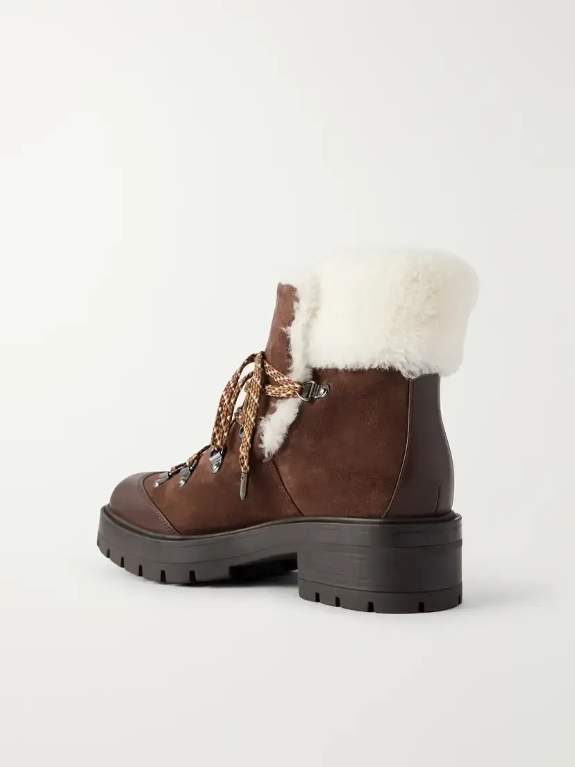 Aquazzura Val D'isere Shearling And Leather-trimmed Suede Ankle Boots | Thumbnail 3 Aquazzura Val D'isere Shearling And Leather-trimmed Suede Ankle Boots | Thumbnail 3