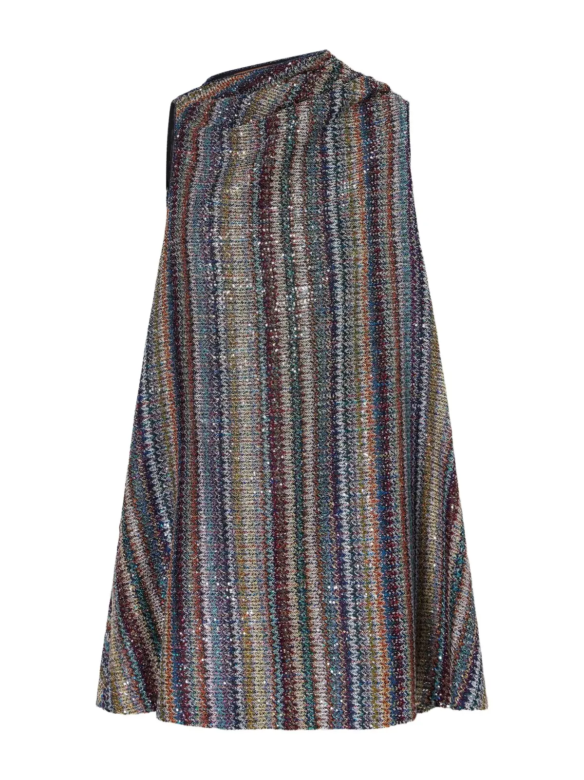 Missoni Sequin-embellished Striped Metallic Crochet-knit Mini Dress