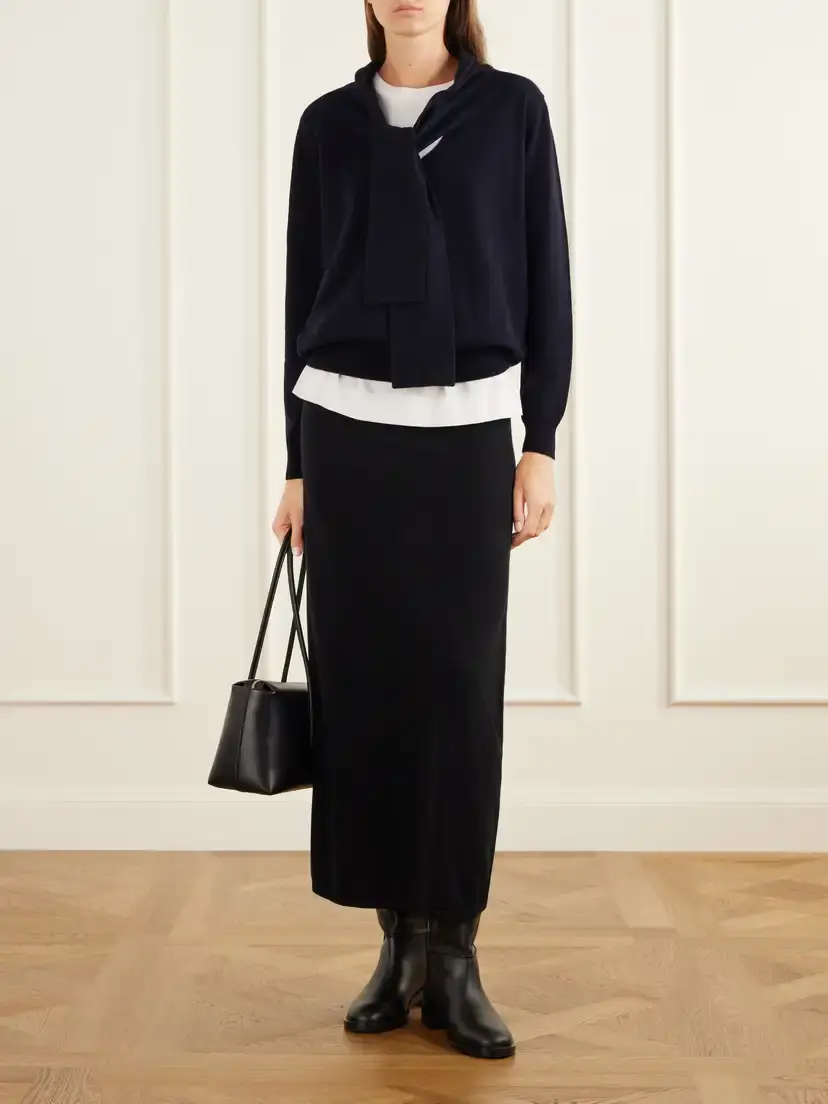 Allude Tie-detailed Wool And Cashmere Sweater | Thumbnail 2 Allude Tie-detailed Wool And Cashmere Sweater | Thumbnail 2