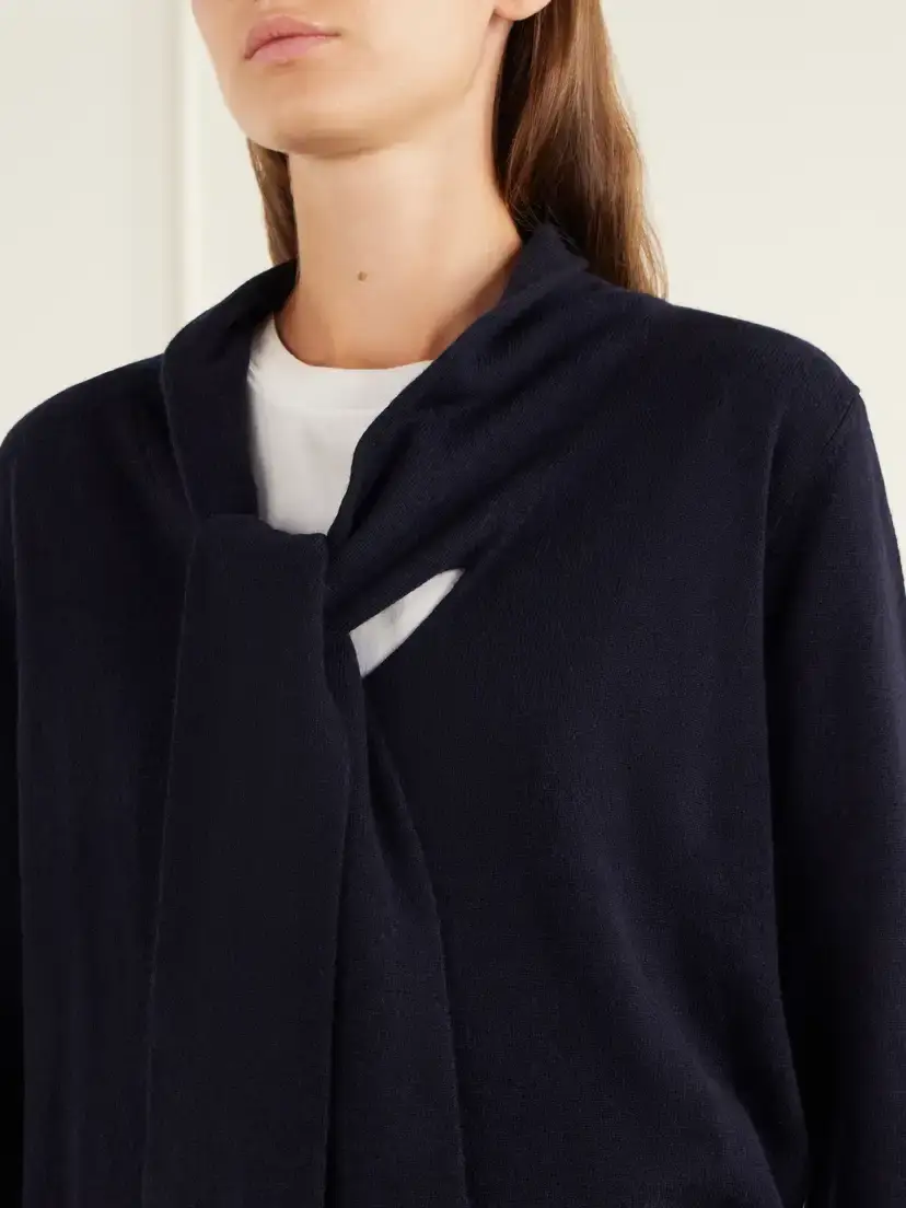 Allude Tie-detailed Wool And Cashmere Sweater | Thumbnail 4 Allude Tie-detailed Wool And Cashmere Sweater | Thumbnail 4