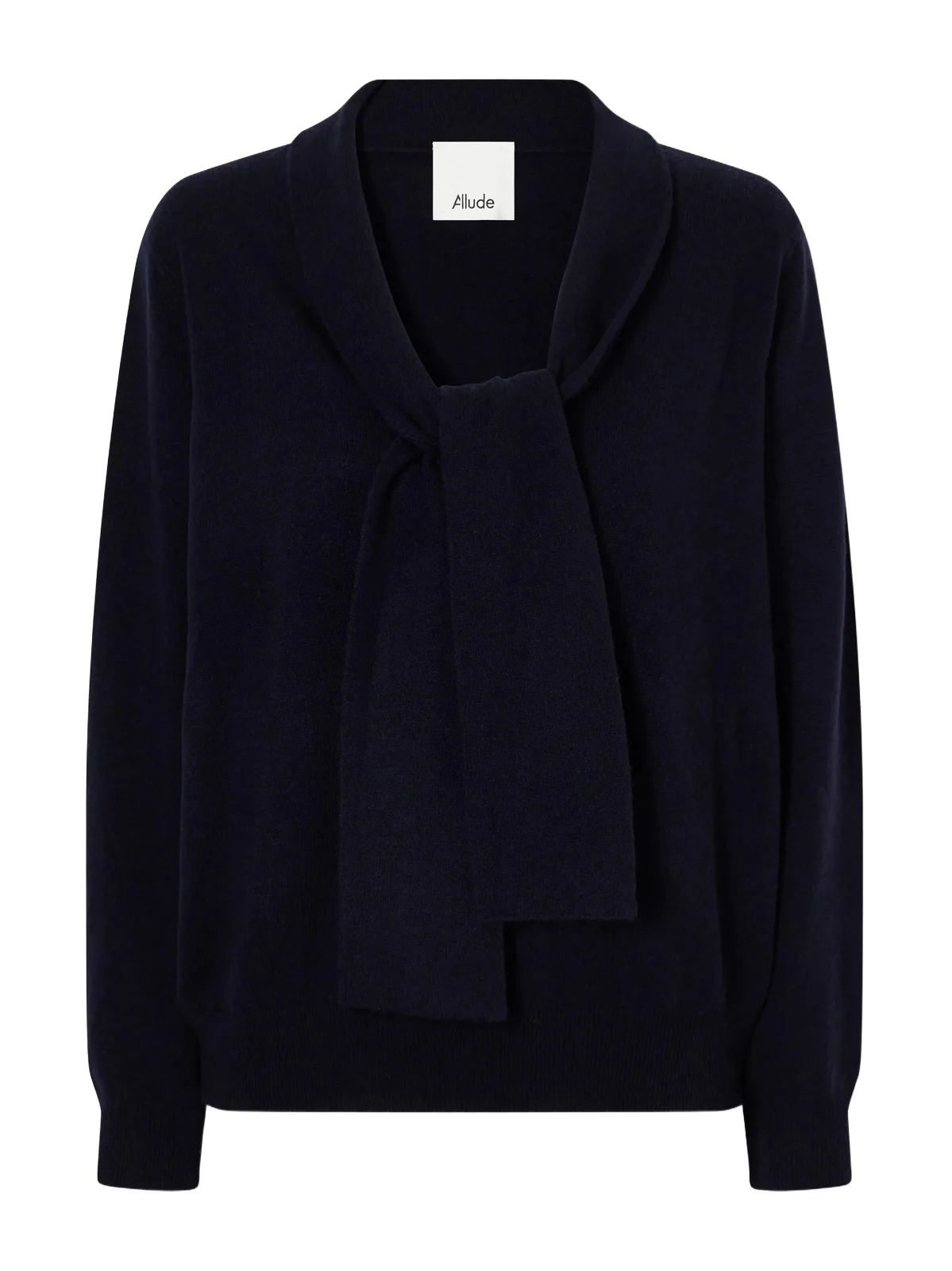 Allude Tie-detailed Wool And Cashmere-blend Sweater - Blue