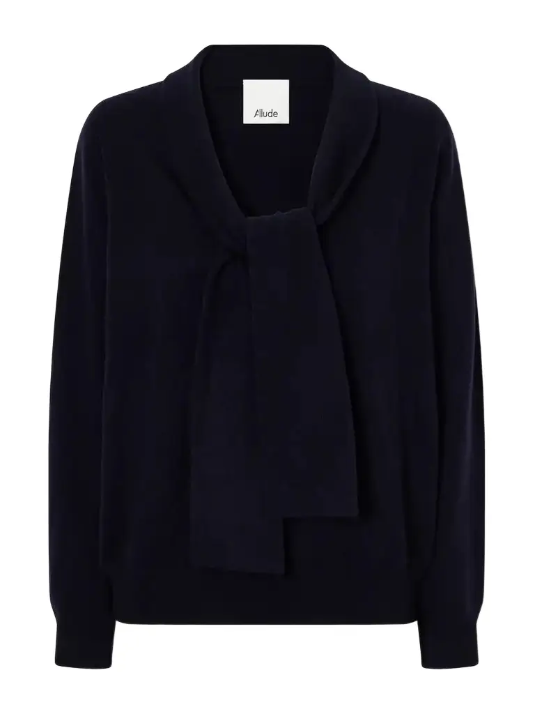 Allude Tie-detailed Wool And Cashmere Sweater