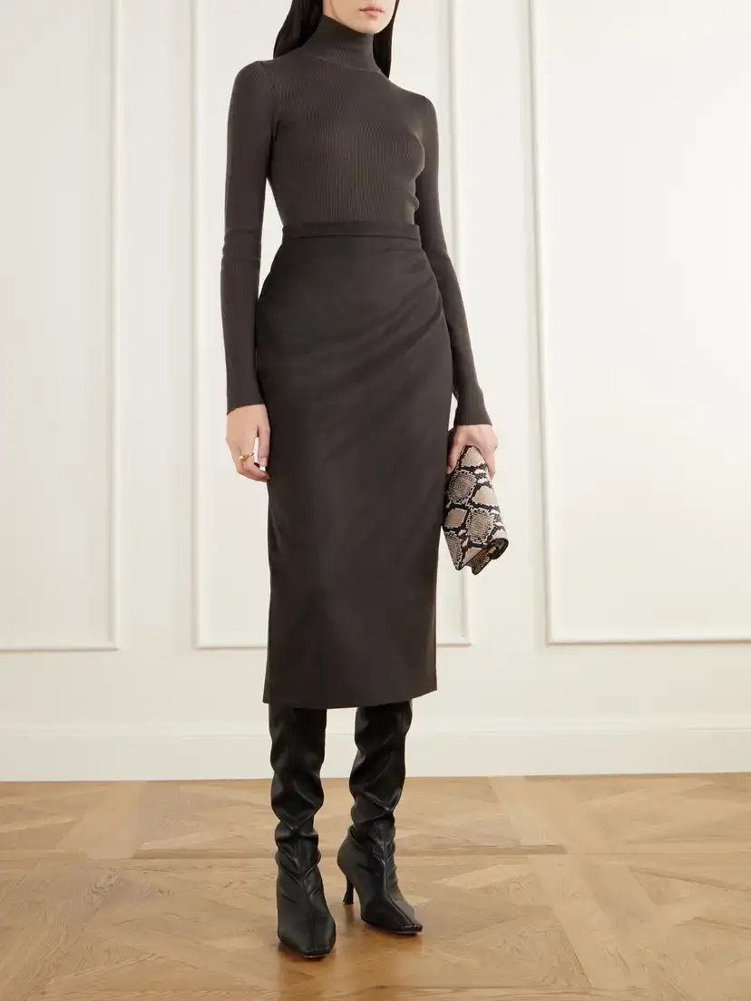 Max Mara Tenda Camel Wool Midi Skirt | Thumbnail 2