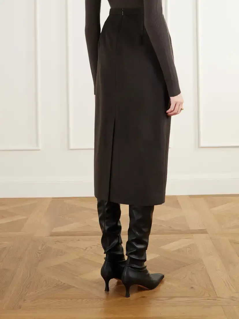 Max Mara Tenda Camel Wool Midi Skirt | Thumbnail 3