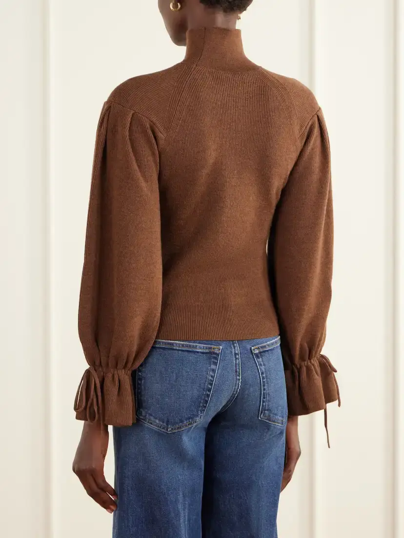 Ulla Johnson Camille Ruffled Ribbed-knit Merino Wool Turtleneck Sweater | Thumbnail 4 Ulla Johnson Camille Ruffled Ribbed-knit Merino Wool Turtleneck Sweater | Thumbnail 4