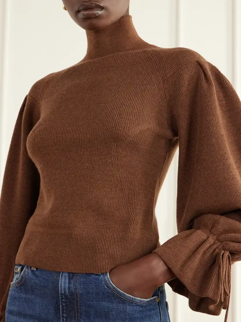 Ulla Johnson Camille Ruffled Ribbed-knit Merino Wool Turtleneck Sweater | Thumbnail 5 Ulla Johnson Camille Ruffled Ribbed-knit Merino Wool Turtleneck Sweater | Thumbnail 5
