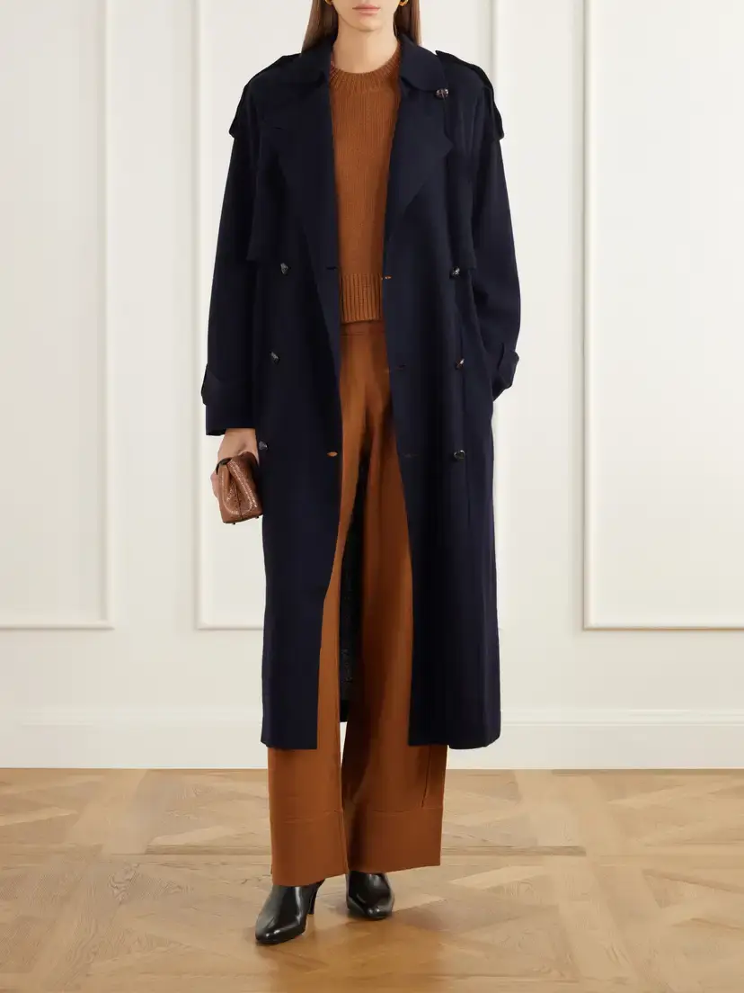Allude Belted Double-breasted Wool And Cashmere-blend Trench Coat | Thumbnail 2 Allude Belted Double-breasted Wool And Cashmere-blend Trench Coat | Thumbnail 2