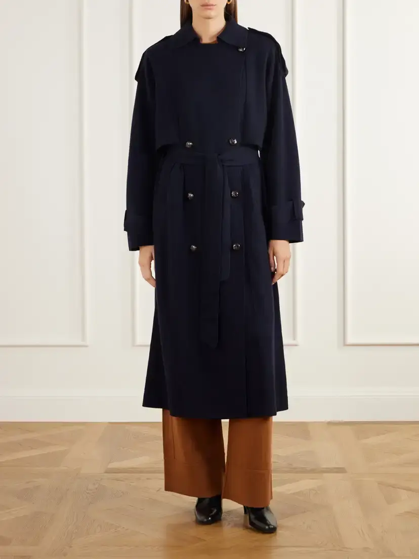 Allude Belted Double-breasted Wool And Cashmere-blend Trench Coat | Thumbnail 3 Allude Belted Double-breasted Wool And Cashmere-blend Trench Coat | Thumbnail 3