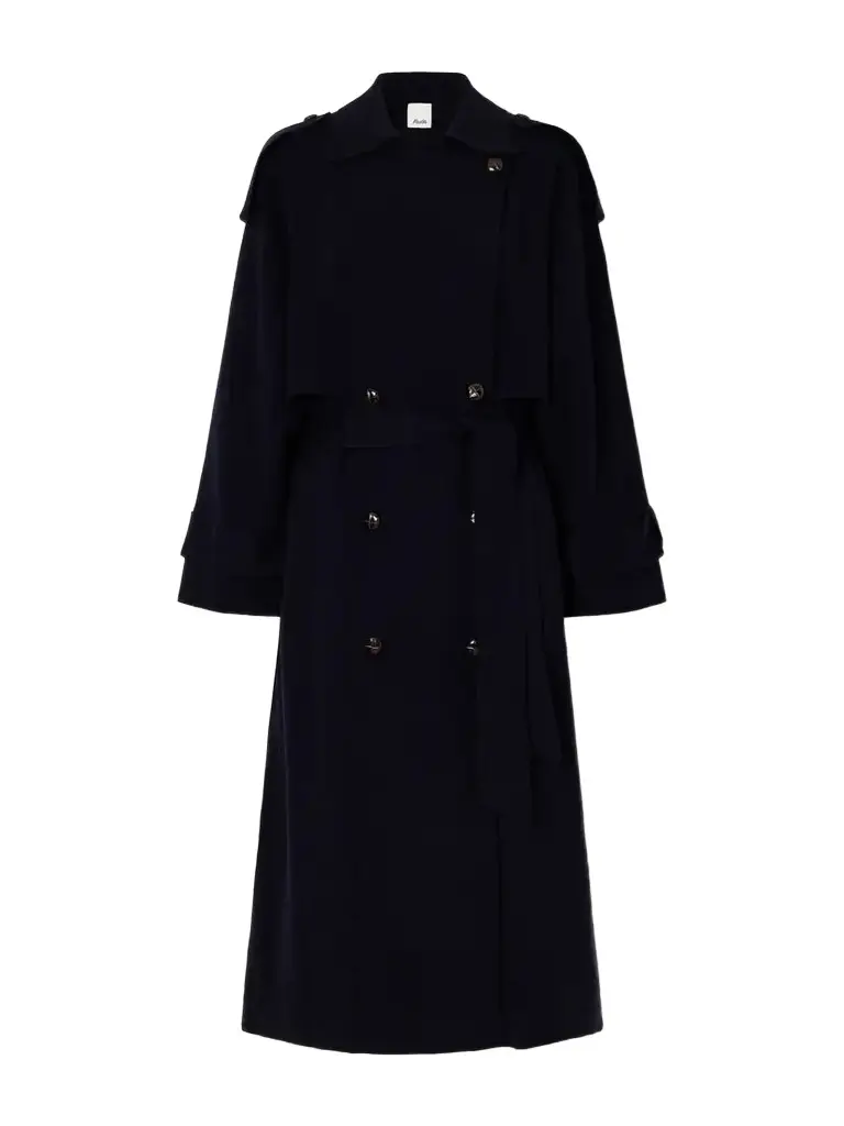 Allude Belted Double-breasted Wool And Cashmere-blend Trench Coat