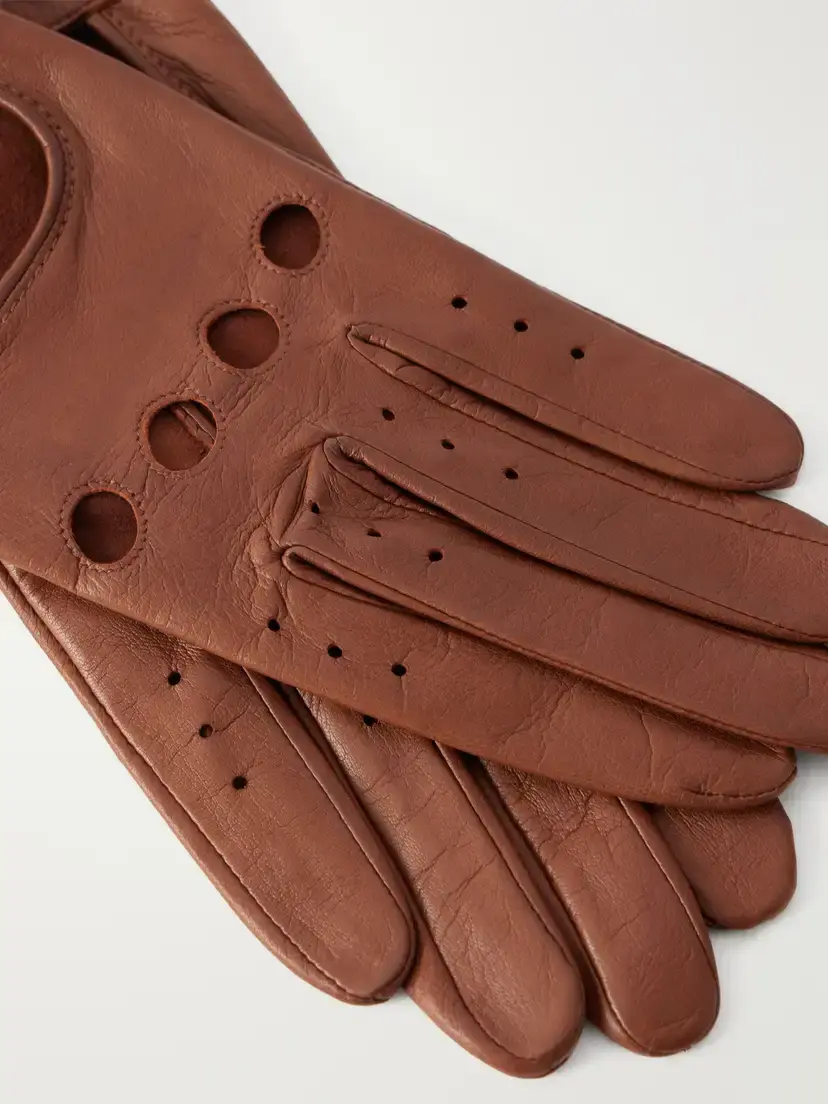 Agnelle Rose Perforated Leather Gloves | Thumbnail 2 Agnelle Rose Perforated Leather Gloves | Thumbnail 2
