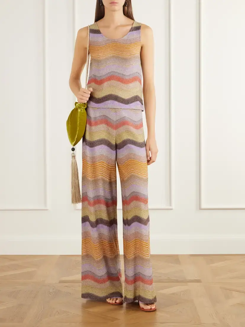 Missoni Striped Metallic Crochet-knit Wide-leg Pants | Thumbnail 2 Missoni Striped Metallic Crochet-knit Wide-leg Pants | Thumbnail 2