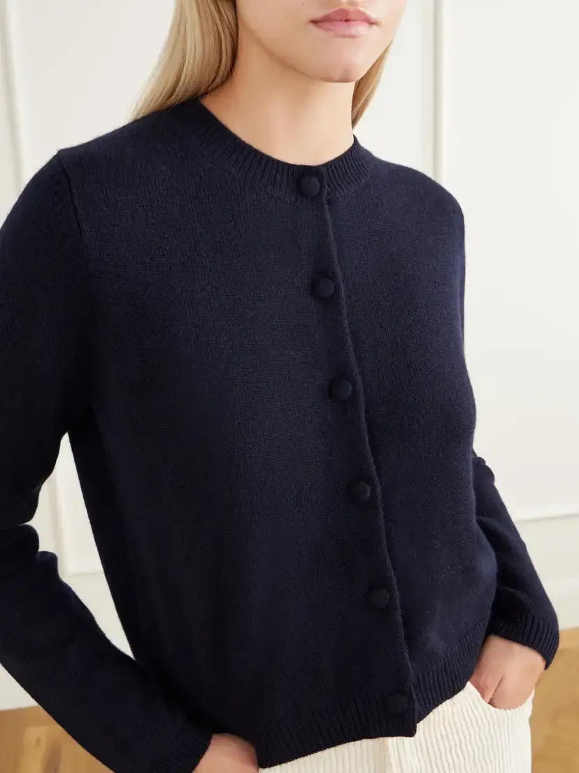 Allude Cropped Cashmere Cardigan | Thumbnail 3