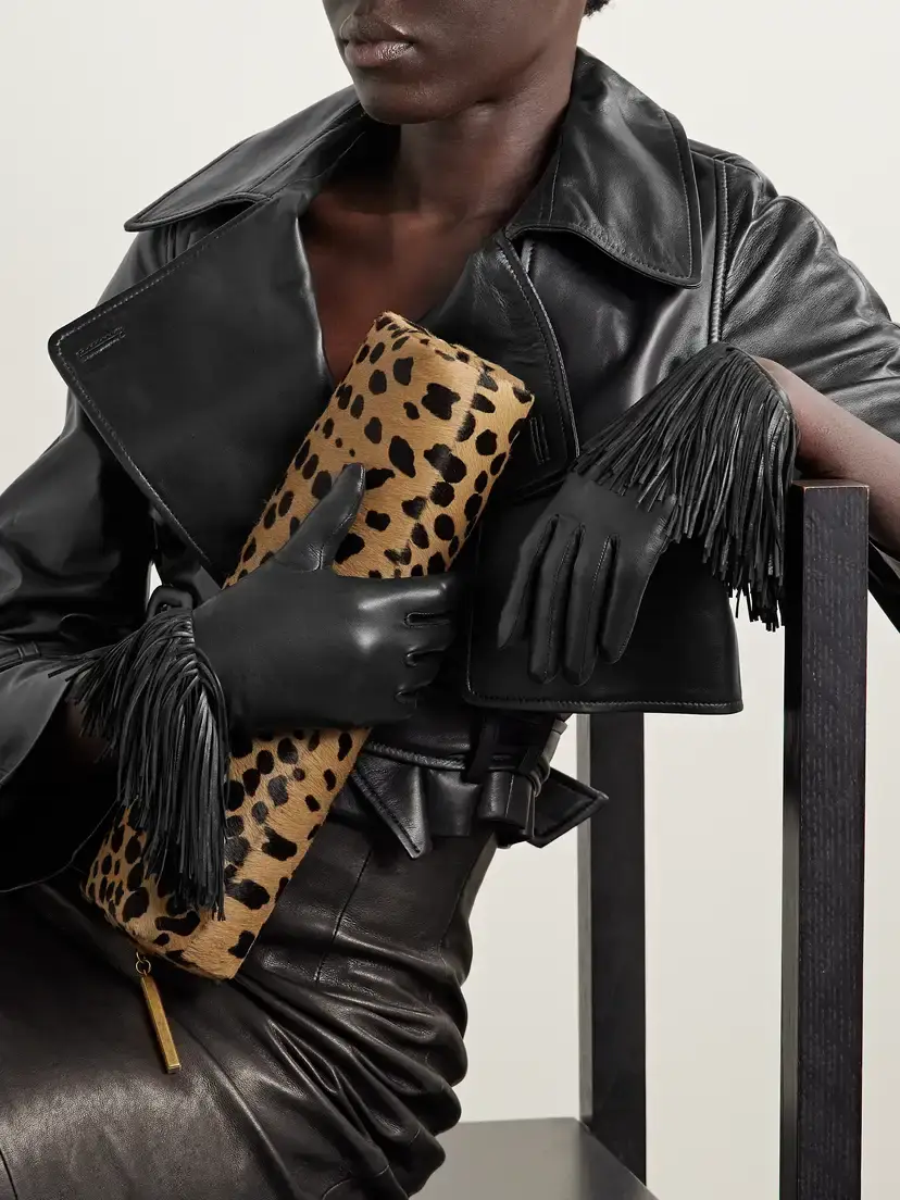 Agnelle Lena Fringed Leather Gloves | Thumbnail 2 Agnelle Lena Fringed Leather Gloves | Thumbnail 2