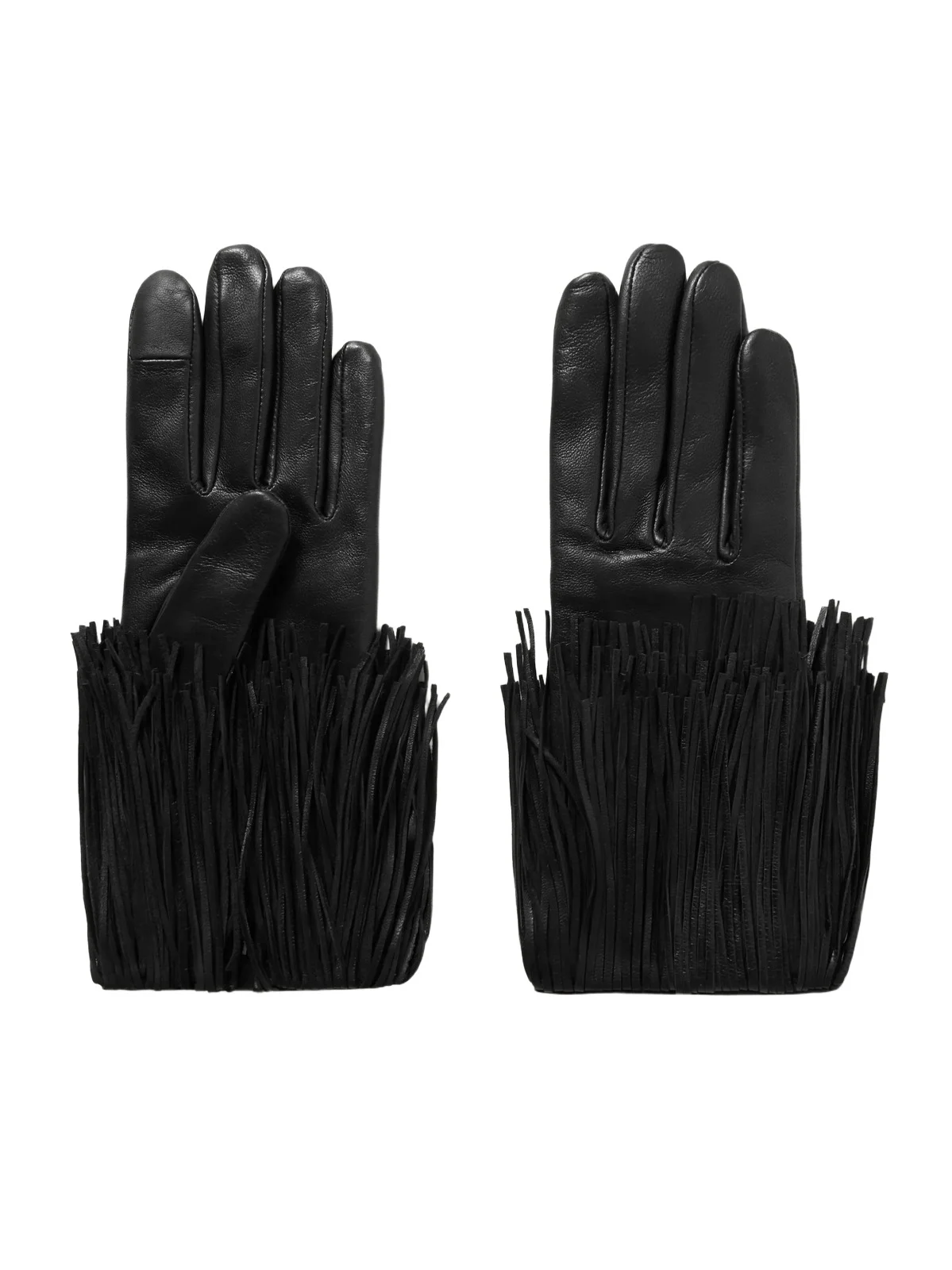 Agnelle Lena Fringed Leather Gloves