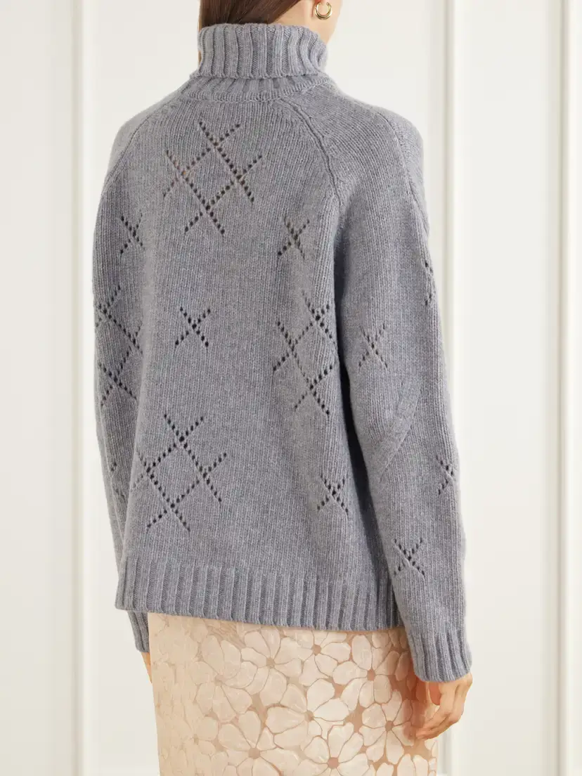 BERNADETTE Sharon Embroidered Pointelle-knit Wool Turtleneck Sweater | Thumbnail 4 BERNADETTE Sharon Embroidered Pointelle-knit Wool Turtleneck Sweater | Thumbnail 4