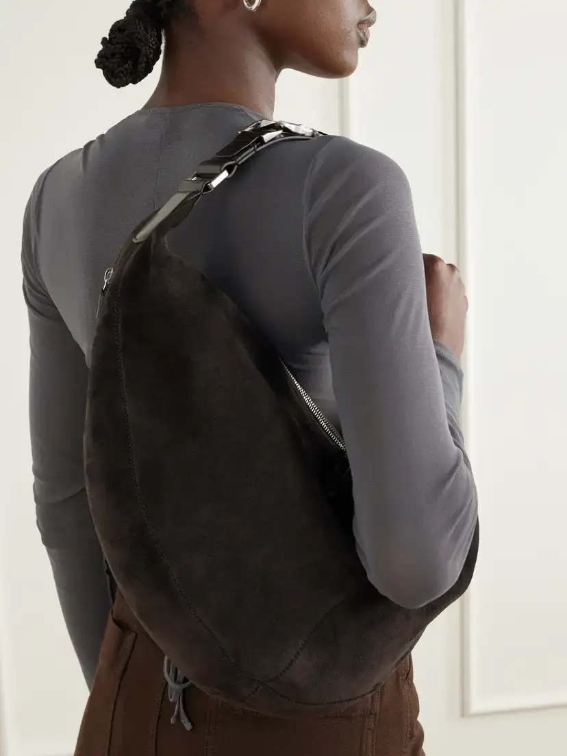 Lemaire Quiver Clip Mini Leather-trimmed Suede Shoulder Bag | Thumbnail 2 Lemaire Quiver Clip Mini Leather-trimmed Suede Shoulder Bag | Thumbnail 2