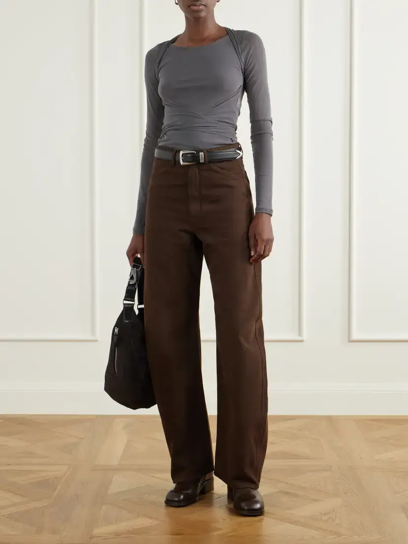 Lemaire Quiver Clip Mini Leather-trimmed Suede Shoulder Bag | Thumbnail 3 Lemaire Quiver Clip Mini Leather-trimmed Suede Shoulder Bag | Thumbnail 3
