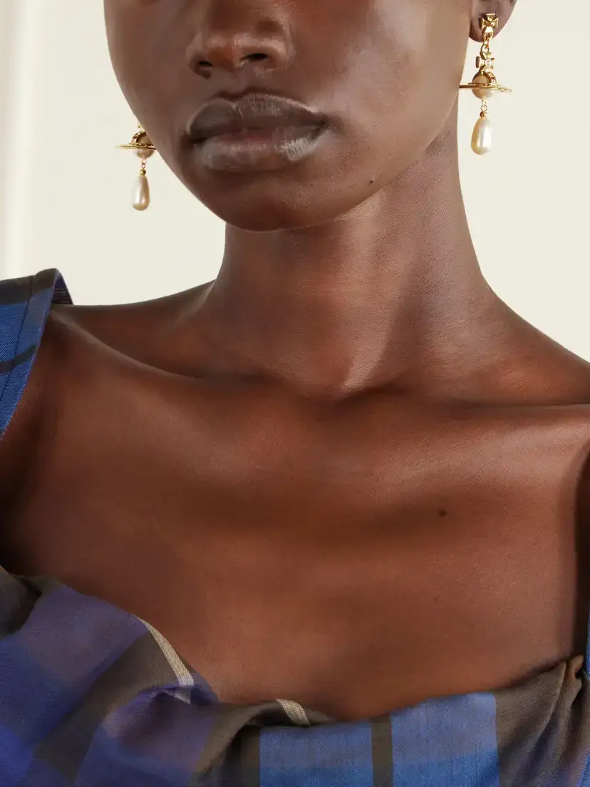Vivienne Westwood Pearl Drop Crystal-embellished Gold-tone Earrings | Thumbnail 2 Vivienne Westwood Pearl Drop Crystal-embellished Gold-tone Earrings | Thumbnail 2