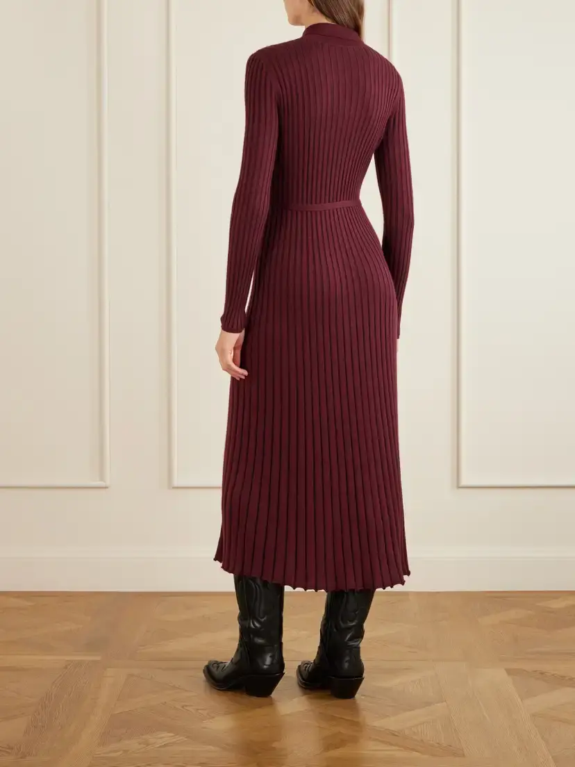 Gabriela Hearst Tenes Belted Ribbed-knit Cashmere And Silk-blend Midi Dress | Thumbnail 3 Gabriela Hearst Tenes Belted Ribbed-knit Cashmere And Silk-blend Midi Dress | Thumbnail 3