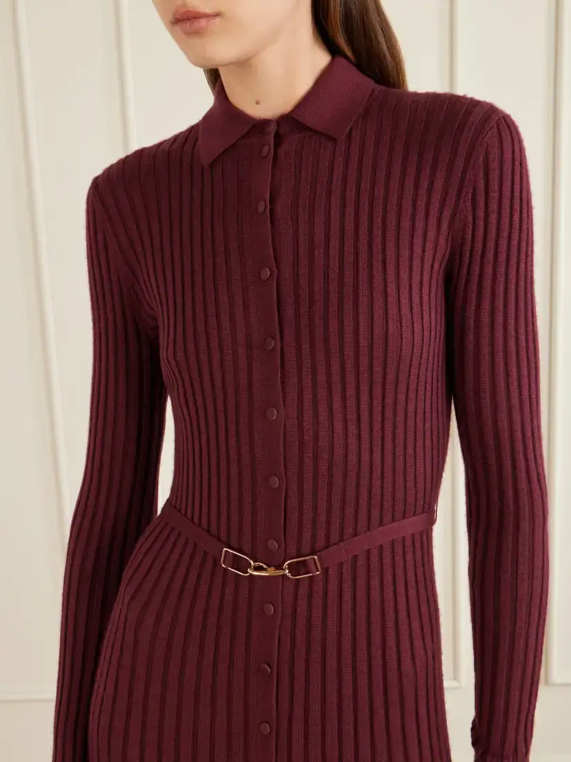 Gabriela Hearst Tenes Belted Ribbed-knit Cashmere And Silk-blend Midi Dress | Thumbnail 4 Gabriela Hearst Tenes Belted Ribbed-knit Cashmere And Silk-blend Midi Dress | Thumbnail 4