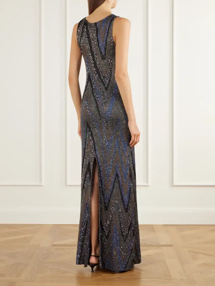 Missoni Sequin-embellished Striped Metallic Crochet-knit Maxi Dress | Thumbnail 3 Missoni Sequin-embellished Striped Metallic Crochet-knit Maxi Dress | Thumbnail 3