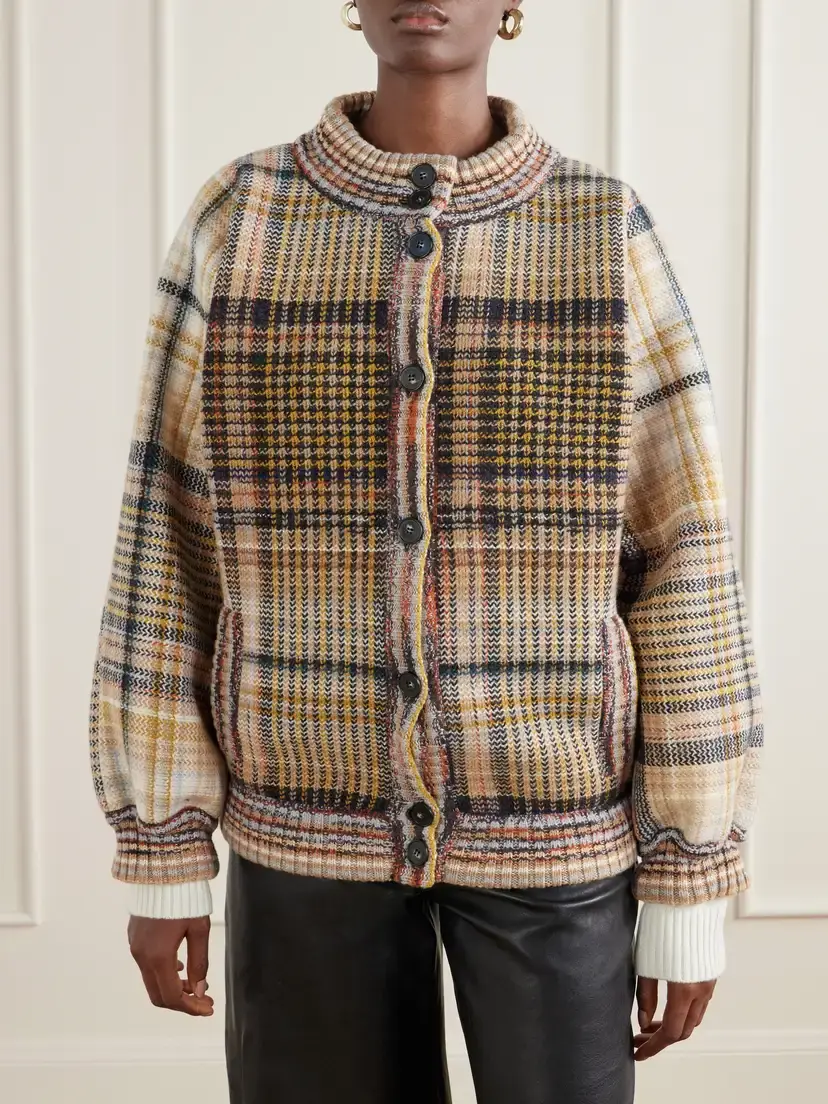 Missoni Padded Checked Wool Bomber Jacket | Thumbnail 3 Missoni Padded Checked Wool Bomber Jacket | Thumbnail 3