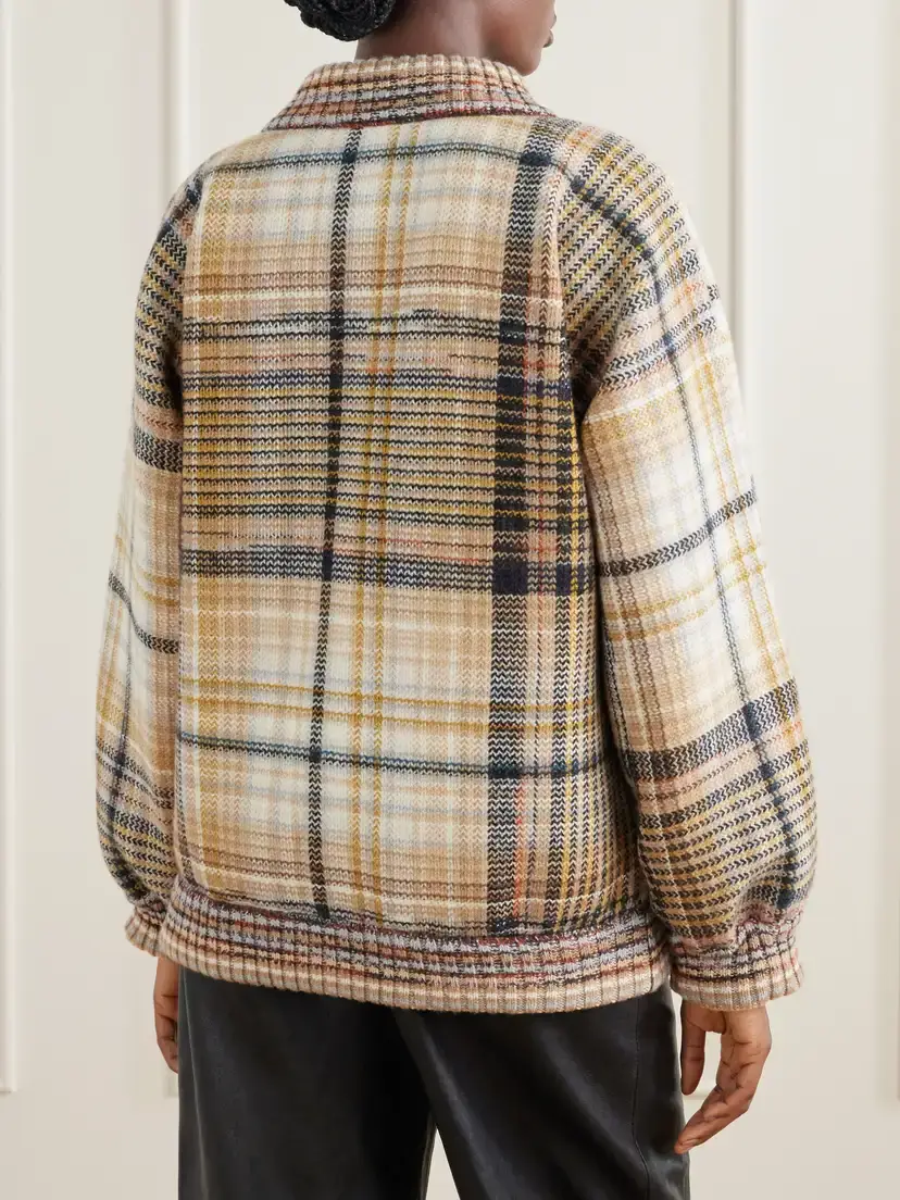Missoni Padded Checked Wool Bomber Jacket | Thumbnail 4 Missoni Padded Checked Wool Bomber Jacket | Thumbnail 4