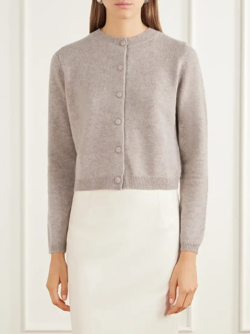 Allude Cropped Cashmere Cardigan | Thumbnail 3
