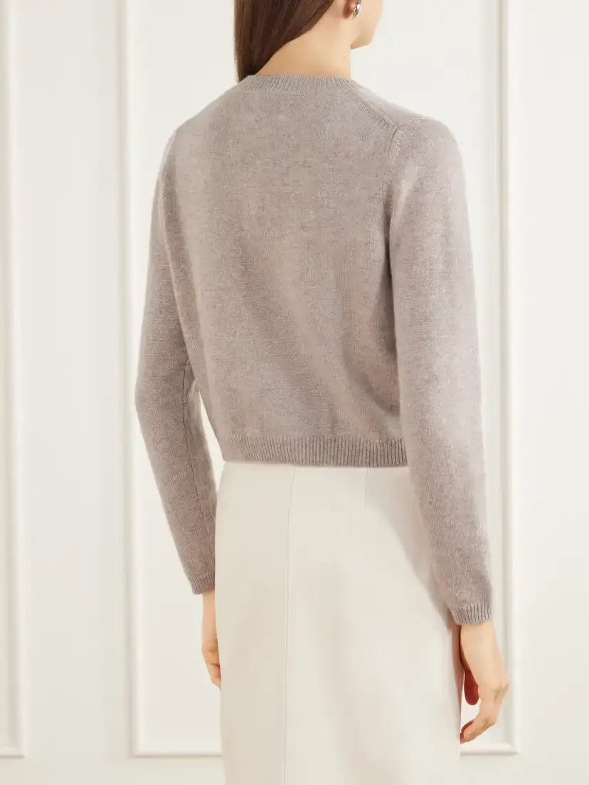 Allude Cropped Cashmere Cardigan | Thumbnail 4