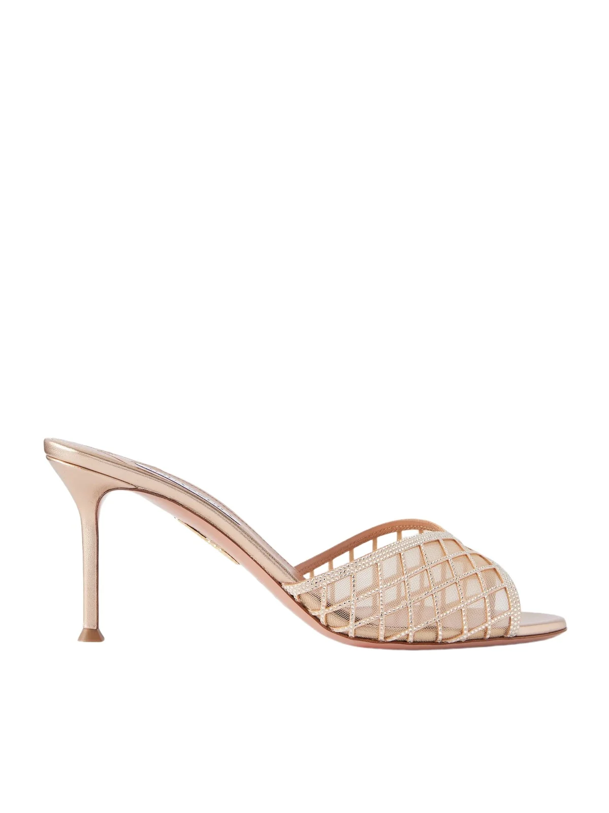 Aquazzura Lumiere 75 Crystal-embellished Mesh Sandals