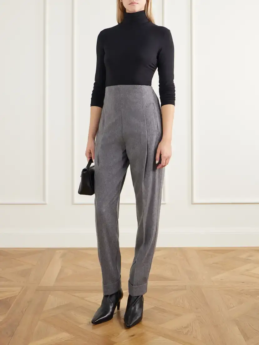 Co Pleated Wool And Cashmere-blend Twill Tapered Pants | Thumbnail 2 Co Pleated Wool And Cashmere-blend Twill Tapered Pants | Thumbnail 2
