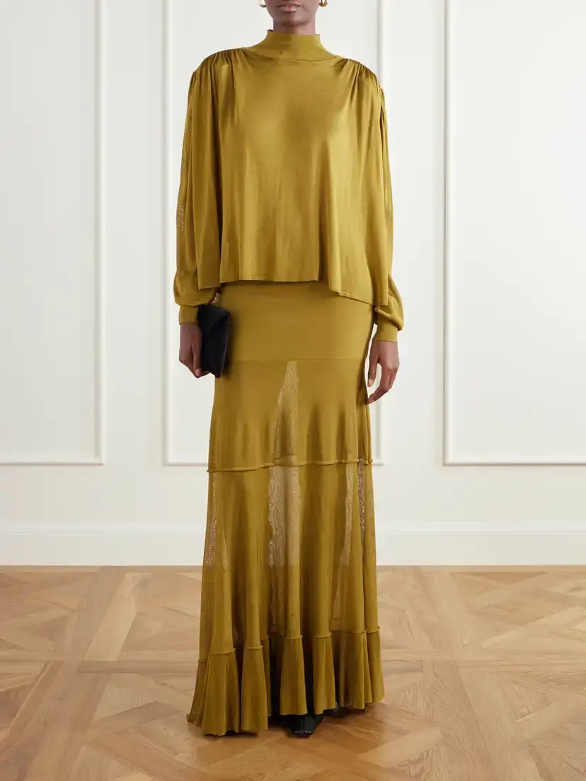 Altuzarra Ethel Gathered Stretch-knit Blouse | Thumbnail 2 Altuzarra Ethel Gathered Stretch-knit Blouse | Thumbnail 2