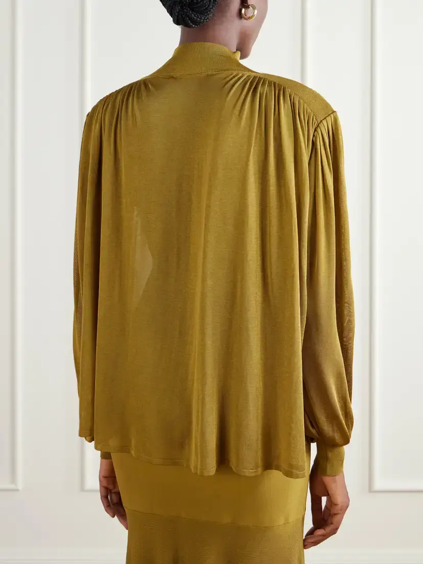 Altuzarra Ethel Gathered Stretch-knit Blouse | Thumbnail 3 Altuzarra Ethel Gathered Stretch-knit Blouse | Thumbnail 3