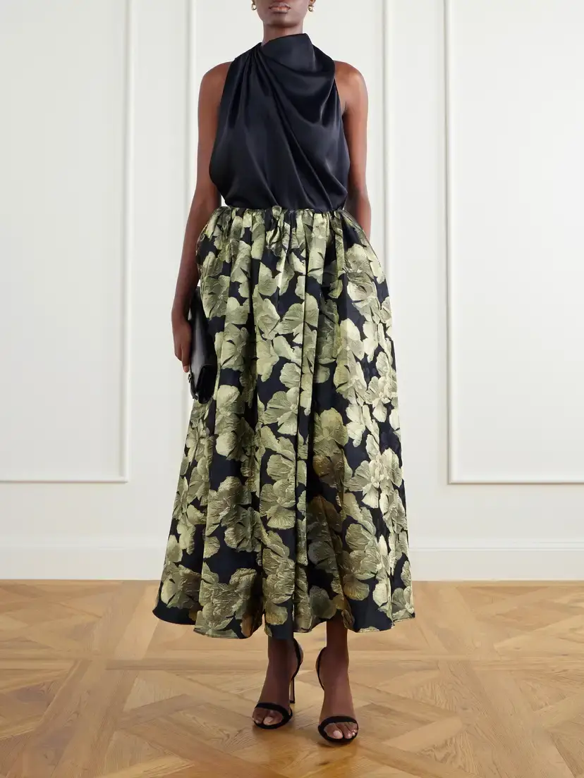Abadia Elodie Gathered Floral-brocade Maxi Skirt | Thumbnail 2 Abadia Elodie Gathered Floral-brocade Maxi Skirt | Thumbnail 2
