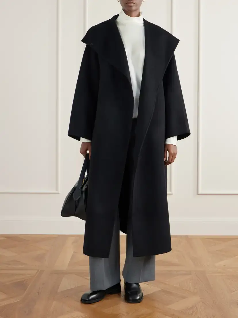 Almada Kaity Brushed Wool And Cashmere-blend Coat - Black | Thumbnail 2 Almada Kaity Brushed Wool And Cashmere-blend Coat - Black | Thumbnail 2