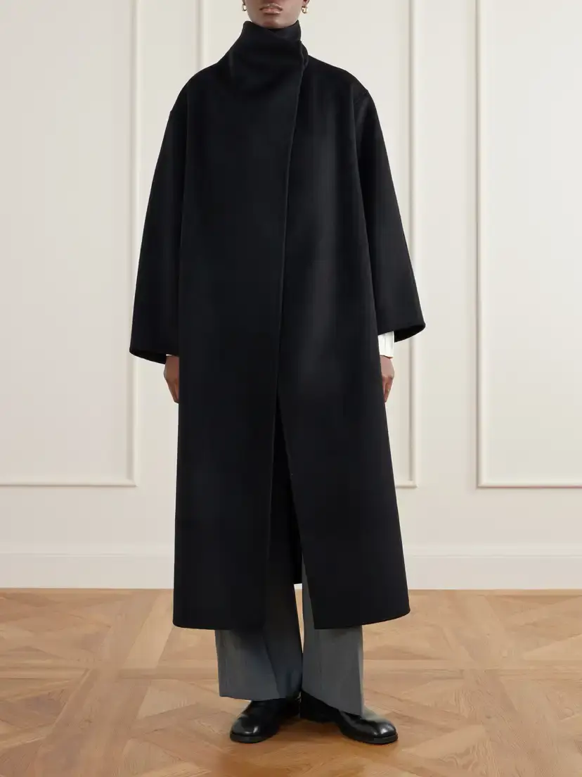 Almada Kaity Brushed Wool And Cashmere-blend Coat - Black | Thumbnail 3 Almada Kaity Brushed Wool And Cashmere-blend Coat - Black | Thumbnail 3