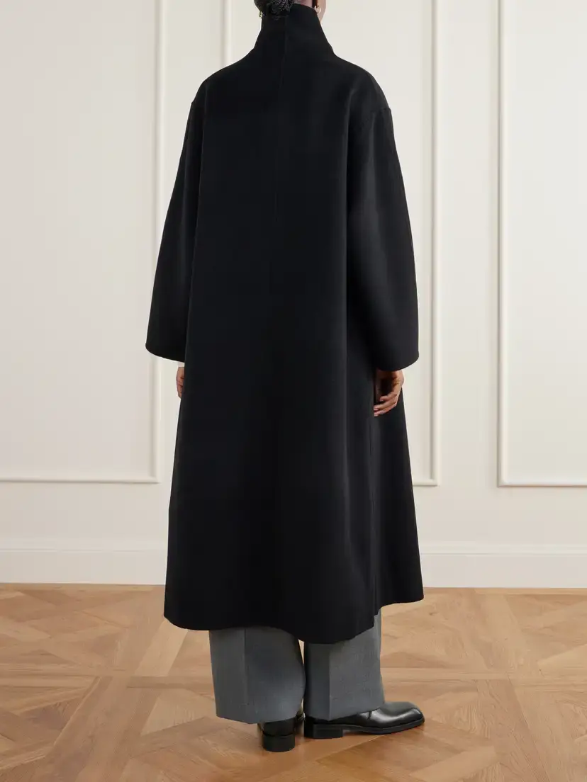 Almada Kaity Brushed Wool And Cashmere-blend Coat - Black | Thumbnail 4 Almada Kaity Brushed Wool And Cashmere-blend Coat - Black | Thumbnail 4