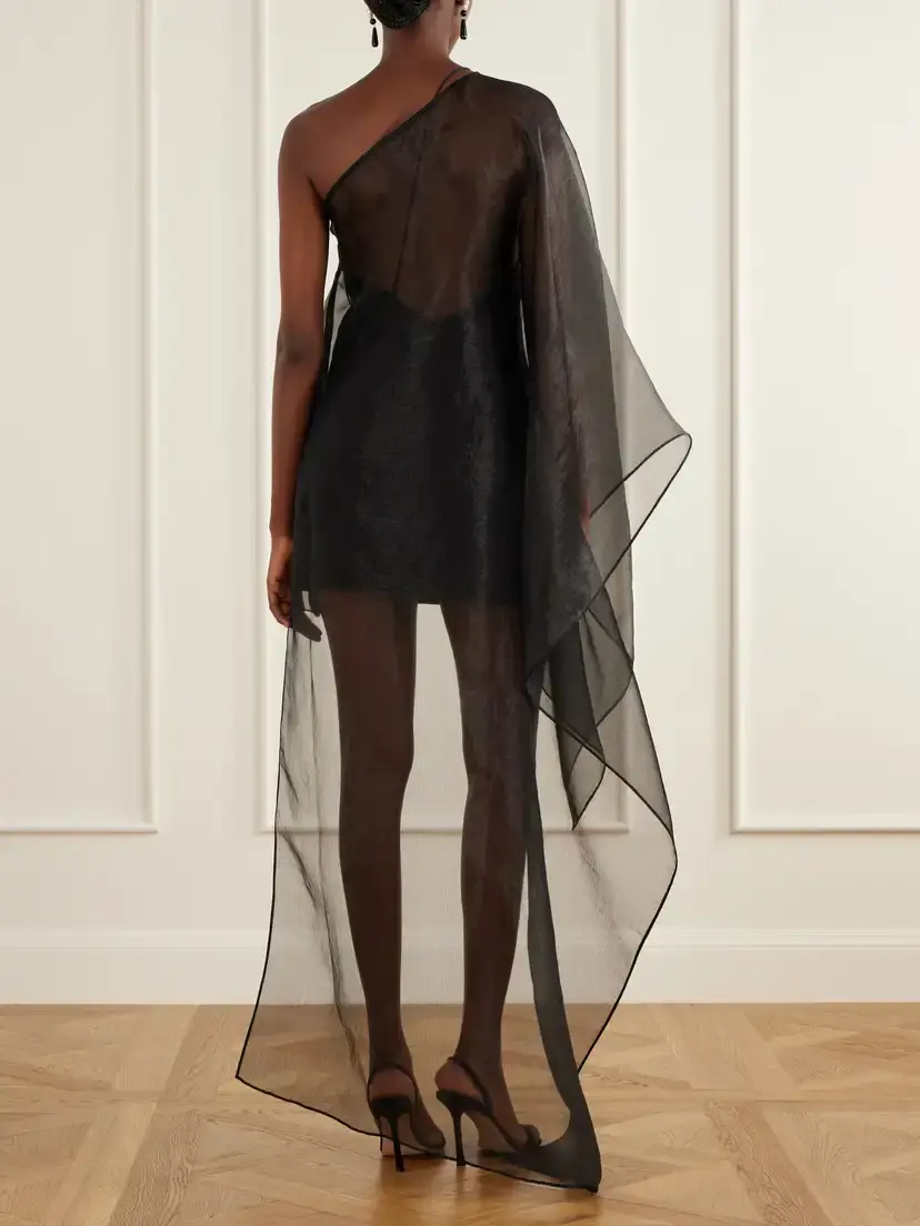 Taller Marmo Boston One-shoulder Draped Organza Mini Dress | Thumbnail 3 Taller Marmo Boston One-shoulder Draped Organza Mini Dress | Thumbnail 3