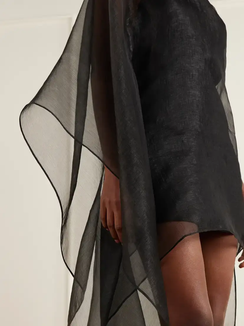 Taller Marmo Boston One-shoulder Draped Organza Mini Dress | Thumbnail 4 Taller Marmo Boston One-shoulder Draped Organza Mini Dress | Thumbnail 4