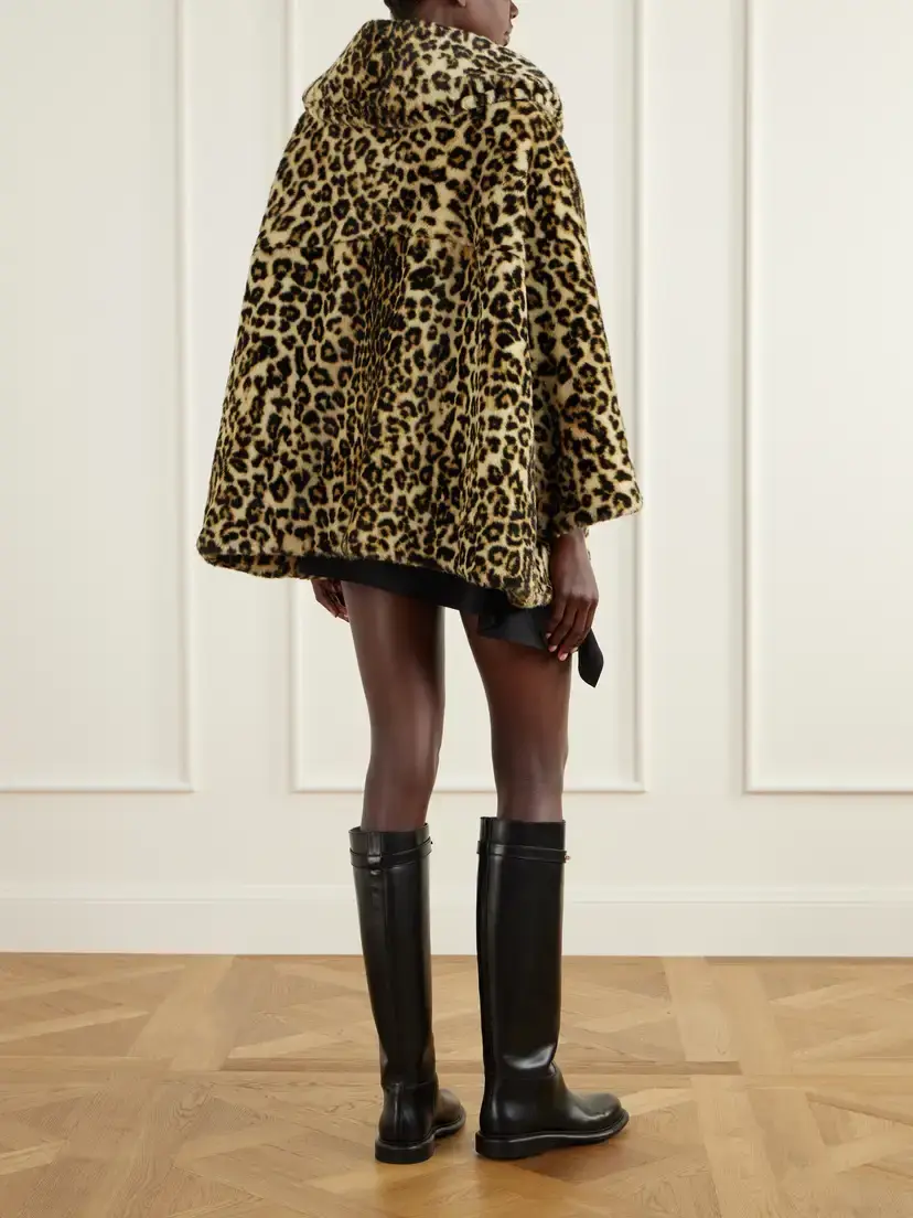 Givenchy Cape-effect Leopard-print Plush Coat | Thumbnail 3 Givenchy Cape-effect Leopard-print Plush Coat | Thumbnail 3