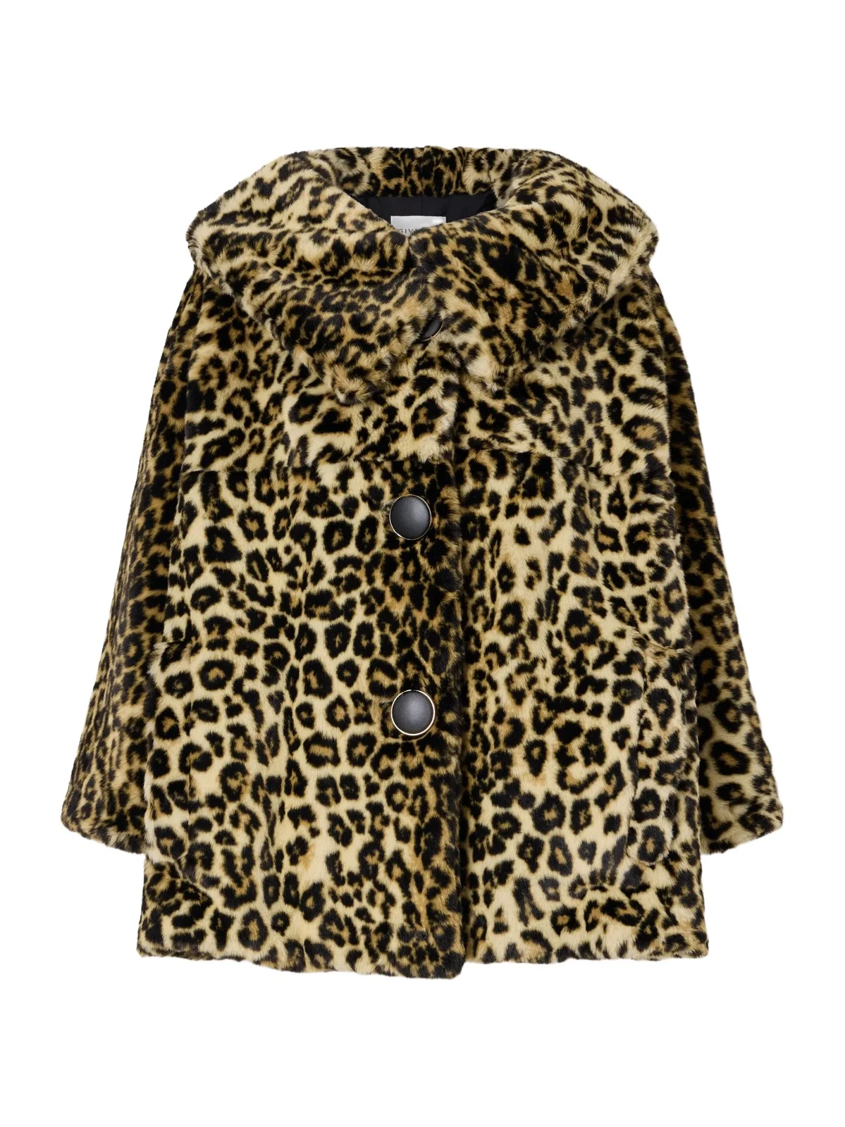 Cape-effect Leopard-print Plush Coat Cape-effect Leopard-print Plush Coat