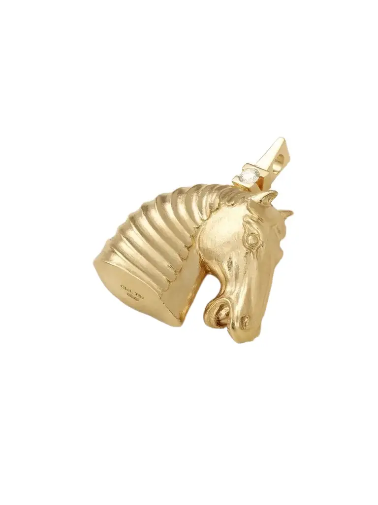 OLE LYNGGAARD COPENHAGEN Horse's Head 18-karat Gold Diamond Pendant