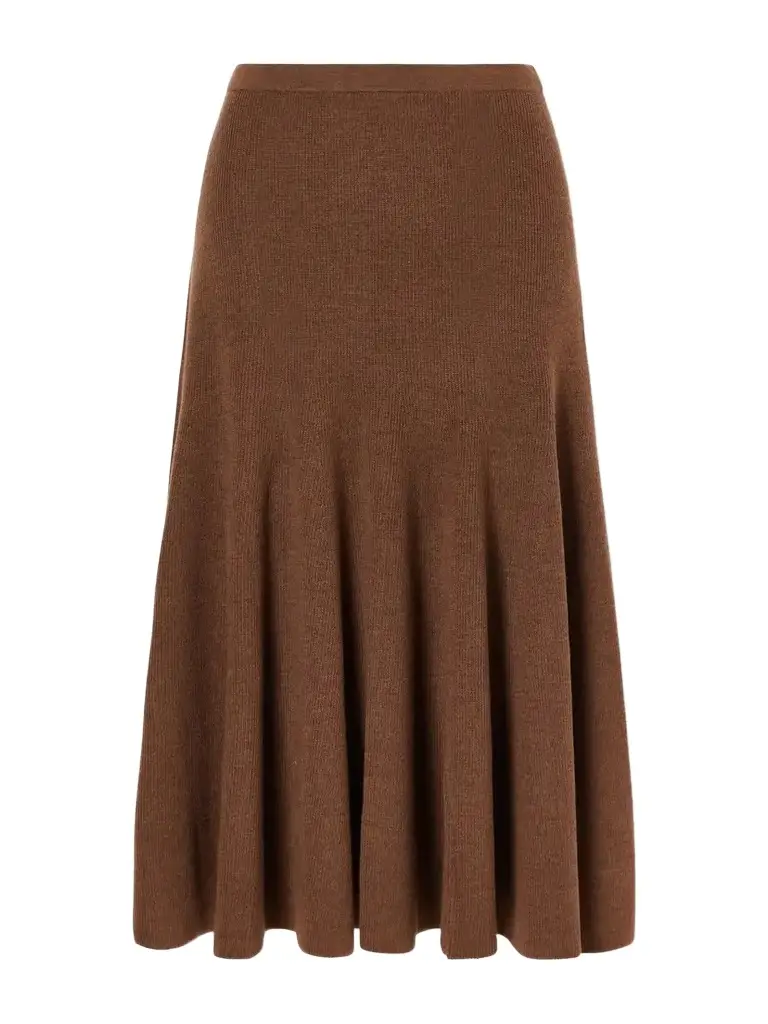 Azaria Merino Wool Midi Skirt